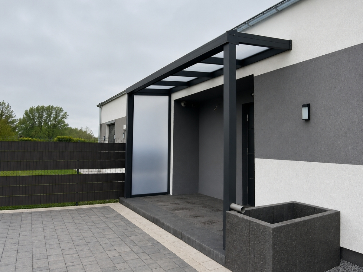 Elegante Terrassenüberdachung aus Aluminium in München mit VSG-Glas oder Polycarbonat